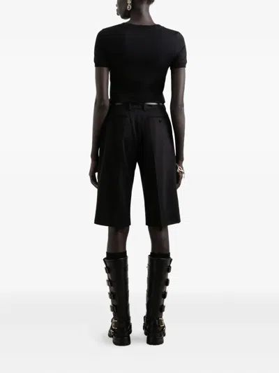 Dolce & Gabbana Pleated Wide-leg Shorts In Black