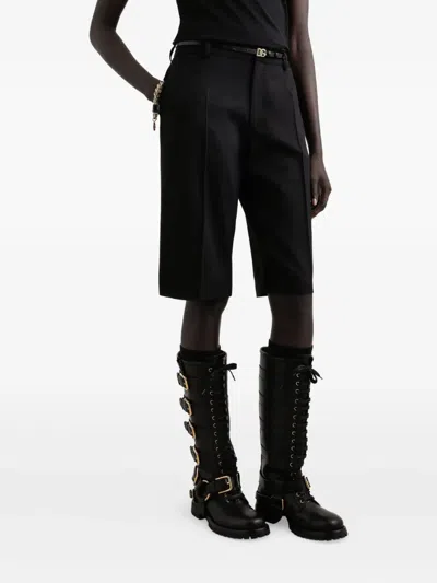 Dolce & Gabbana Pleated Wide-leg Shorts In Black