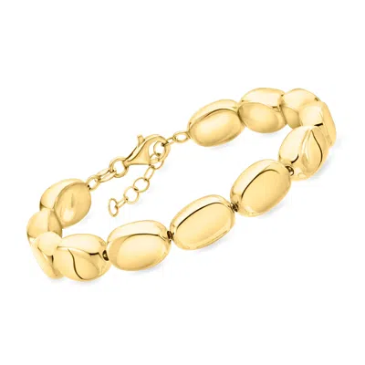 Ross-simons Italian 18kt Gold Over Sterling Nugget Bracelet In Multi