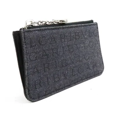 Pre-owned Bvlgari Navy Denim Metal Long Wallet (bi-fold) () In Blue