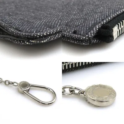 Pre-owned Bvlgari Navy Denim Metal Long Wallet (bi-fold) () In Blue