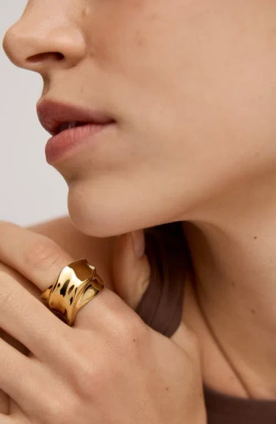 Monica Vinader Nomade Bold Ring In Gold