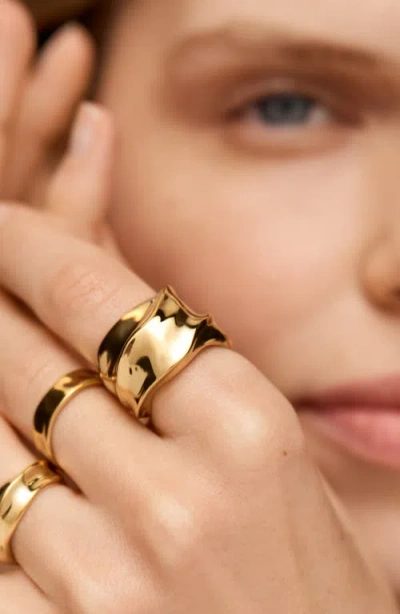 Monica Vinader Nomade Bold Ring In Gold