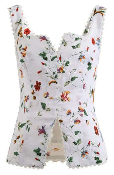 Reformation Viola Linen Button-up Top In White