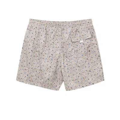 Canali Beige Polyester Swimwear In Gray