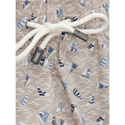 Canali Beige Polyester Swimwear In Gray