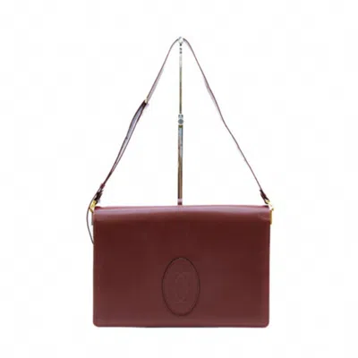 Pre-owned Cartier Bordeaux Red Color Handbag Shoulder Bag ()