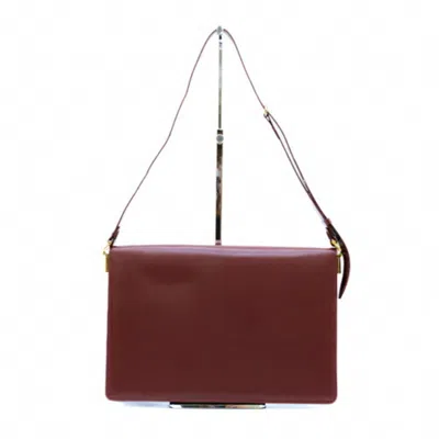 Pre-owned Cartier Bordeaux Red Color Handbag Shoulder Bag ()