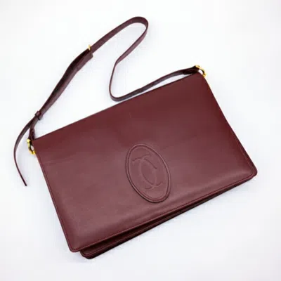 Pre-owned Cartier Bordeaux Red Color Handbag Shoulder Bag ()
