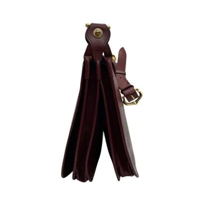 Pre-owned Cartier Bordeaux Red Color Wine Red Leather Shoulder Bag ()