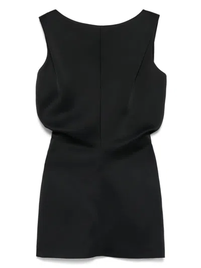 Khaite Toma Sculpted Satin-crepe Mini Dress In Black
