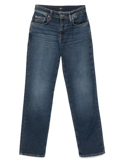 7 For All Mankind Straight Leg Calie Jeans In Blue