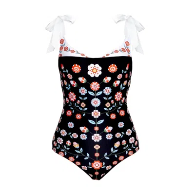 Jessie Zhao New York Ballerina One-piece Swimsuit In Black