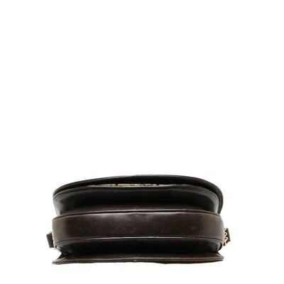 Pre-owned Celine Beige Brown Canvas Leather Shoulder Bag ()