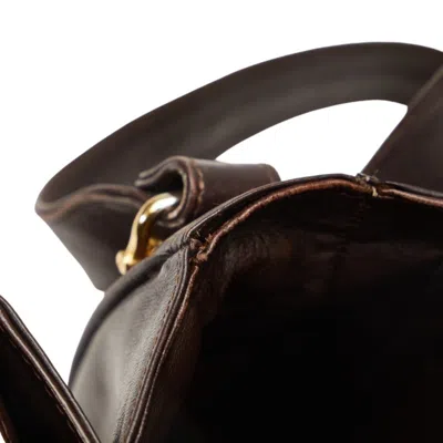 Pre-owned Celine Beige Brown Canvas Leather Shoulder Bag ()