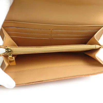 Pre-owned Celine Beige Orange Suede Long Wallet (bi-fold) () In Multi
