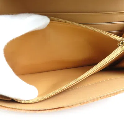 Pre-owned Celine Beige Orange Suede Long Wallet (bi-fold) () In Multi