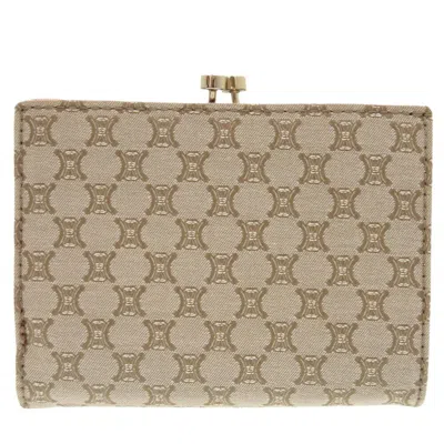 Pre-owned Celine Beige Pink Canvas Wallet (tri-fold) () In Multi