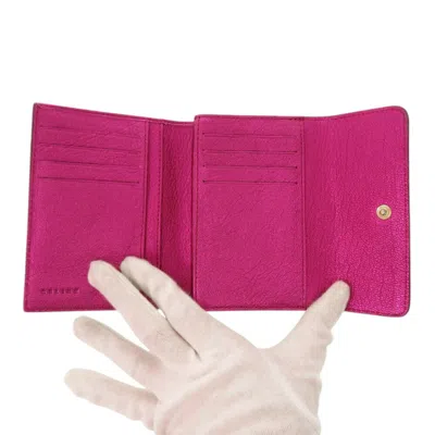 Pre-owned Celine Beige Pink Canvas Wallet (tri-fold) () In Multi