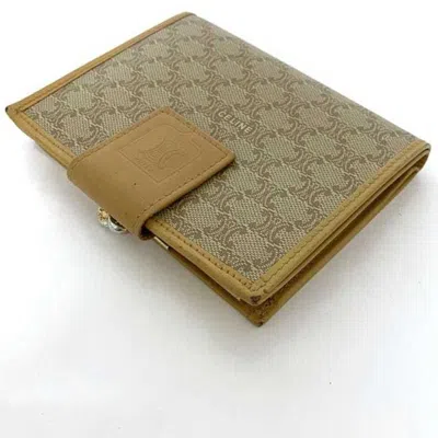 Pre-owned Celine Beige Yellow Pvc Leather Wallet (bi-fold) () In Multi