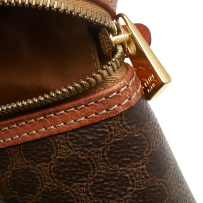 Pre-owned Celine Black Brown Pvc Leather Handbag Pouch Vanity Bag ()
