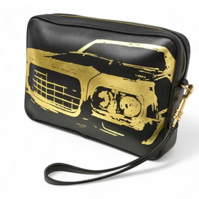 Pre-owned Celine Black Leather Clutch Bag Pouch ()