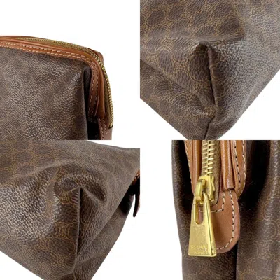 Pre-owned Celine Brown Coated Canvas Clutch Bag Pouch ()