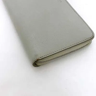 Pre-owned Celine Gray Leather Long Wallet (bi-fold) ()