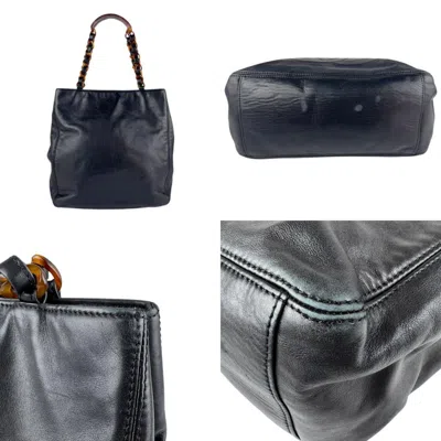 Pre-owned Chanel Black Brown Leather Plastic Shoulder Bag ()