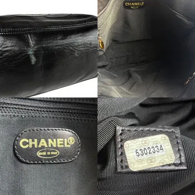 Pre-owned Chanel Black Brown Leather Plastic Shoulder Bag ()