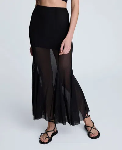 Kenneth Cole Women's Godet Fit & Flare Pull-on Maxi Skirt In Black