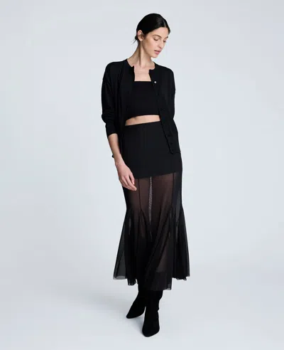 Kenneth Cole Women's Godet Fit & Flare Pull-on Maxi Skirt In Black