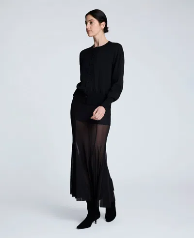 Kenneth Cole Women's Godet Fit & Flare Pull-on Maxi Skirt In Black