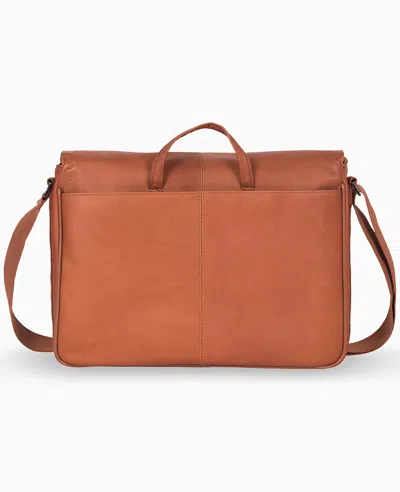 Kenneth Cole Columbian Leather Crossbody 15.6-inch Laptop & Tablet Messenger Bag In Black