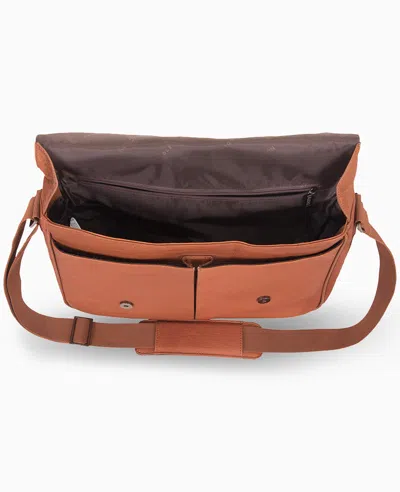 Kenneth Cole Columbian Leather Crossbody 15.6-inch Laptop & Tablet Messenger Bag In Black