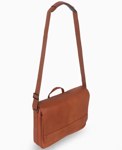Kenneth Cole Columbian Leather Crossbody 15.6-inch Laptop & Tablet Messenger Bag In Black
