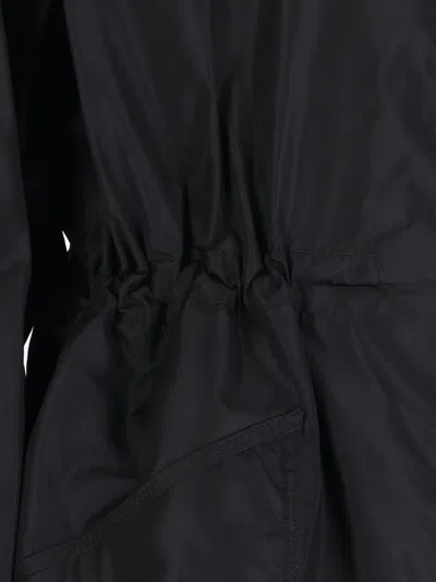 Burberry Hooded-neck Drawstring Coat In Black