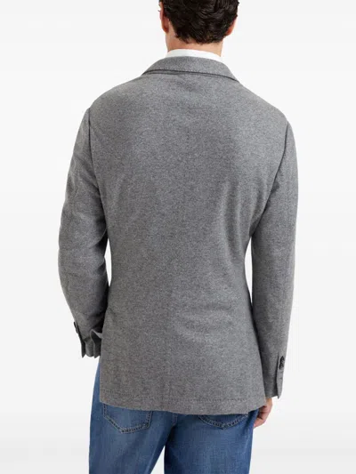 Brunello Cucinelli Cashmere Jersey Blazer In Gray