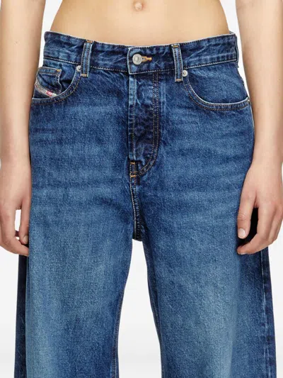 Diesel Womens 01 1996 D-sire Wide-leg Denim Jeans In Blue
