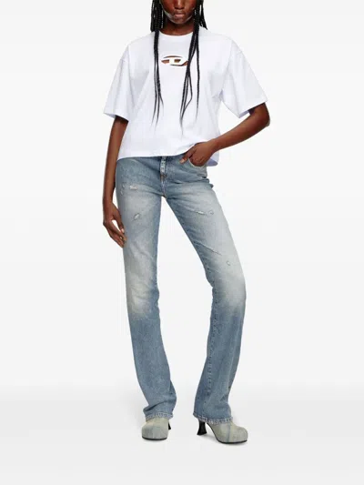 Diesel Women T-buxt-crop-out T-shirt In White
