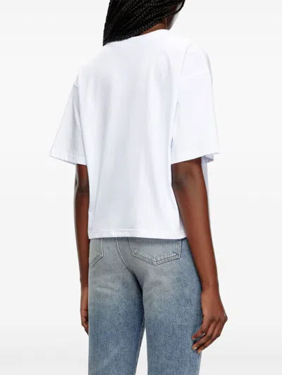 Diesel Women T-buxt-crop-out T-shirt In White