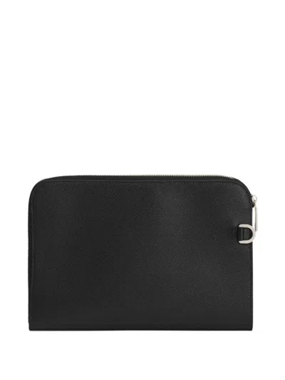 Dolce & Gabbana Black Clutch With Removable Wrist Strap And Logo Plaque On The Front In Black