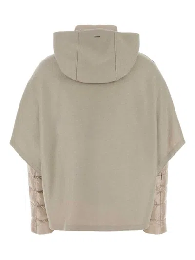 Herno Women Resort Hood In Ultralight Wool And Nylon In Brown