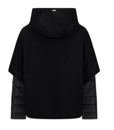 Herno Resort Hood In Ultralight Wool And Nylon In Black