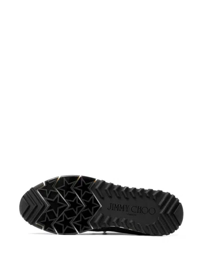 Jimmy Choo Veles Crochet Knit Low-top Sneakers In Black