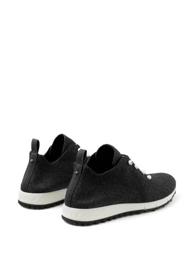 Jimmy Choo Veles Crochet Knit Low-top Sneakers In Black