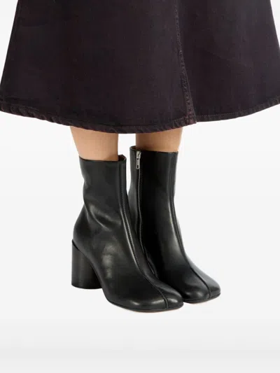 Mm6 Maison Margiela Mm6 By Maison Margiela Ankle Boots With Distinctive Seam Detail And Block Heel In Black