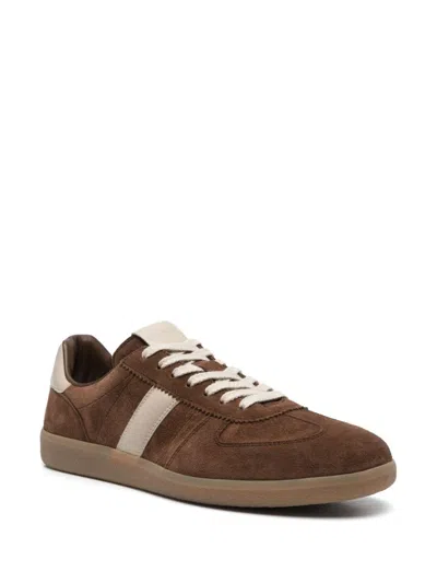 Tom Ford Suede Sneakers With Contrast Stripe And Rubber Sole