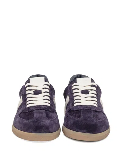 Tom Ford Low Top Sneakers With Contrast Heel Tab In Blue