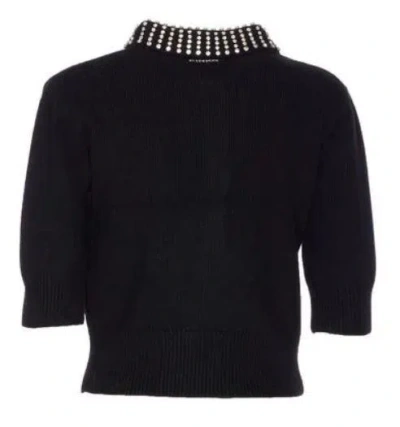 Pinko Black Wool-blend Sweater In Black